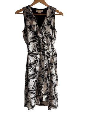 Michael Kors silk tropical print ruffled wrap dress size 6 excellent condition